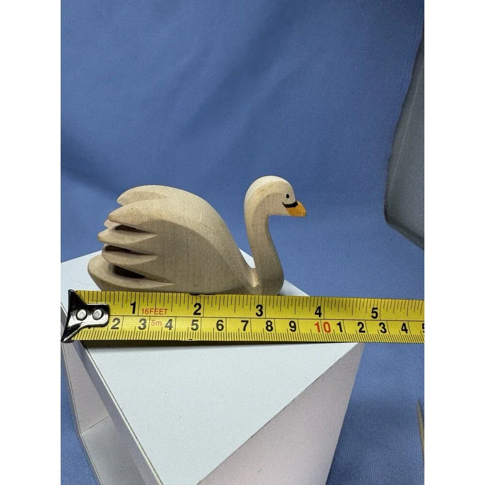 Ostheimer Wood Swan Hand Painted Made In Germany, Stamped VTG